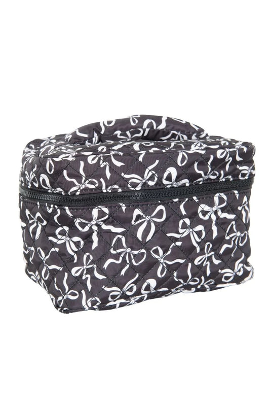 Black & White Coquette Bow Make Up Bag